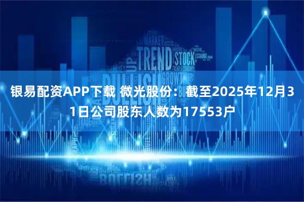 银易配资APP下载 微光股份：截至2025年12月31日公司股东人数为17553户