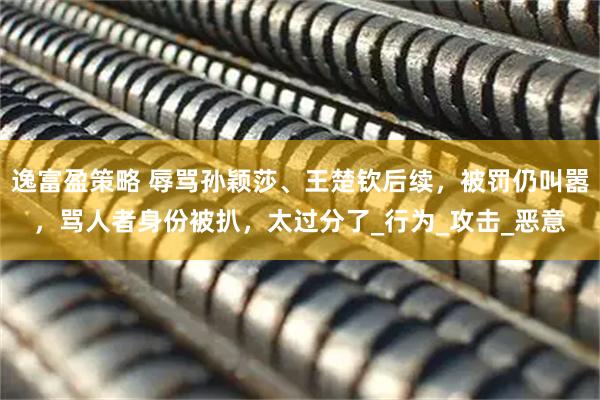 逸富盈策略 辱骂孙颖莎、王楚钦后续，被罚仍叫嚣，骂人者身份被扒，太过分了_行为_攻击_恶意